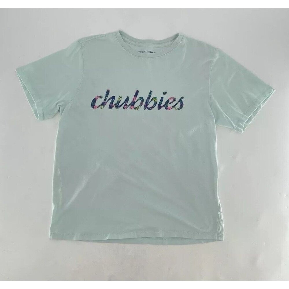 Chubbies Men’s‎ Light Aqua Logo T-Shirt Short Sleeve Size Medium - Picture 3 of 7